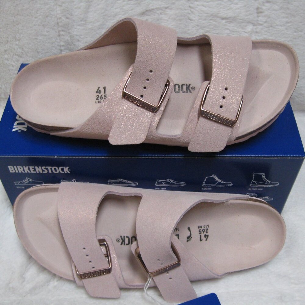 Birkenstock ARIZONA Metallic Sheen Light Rose Suede 41 N US W 10 M 8